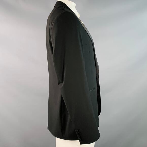 NOAK Size 42 Long Black Polyester Blend Peak Lapel Tuxedo Jacket - Picture 3 of 9